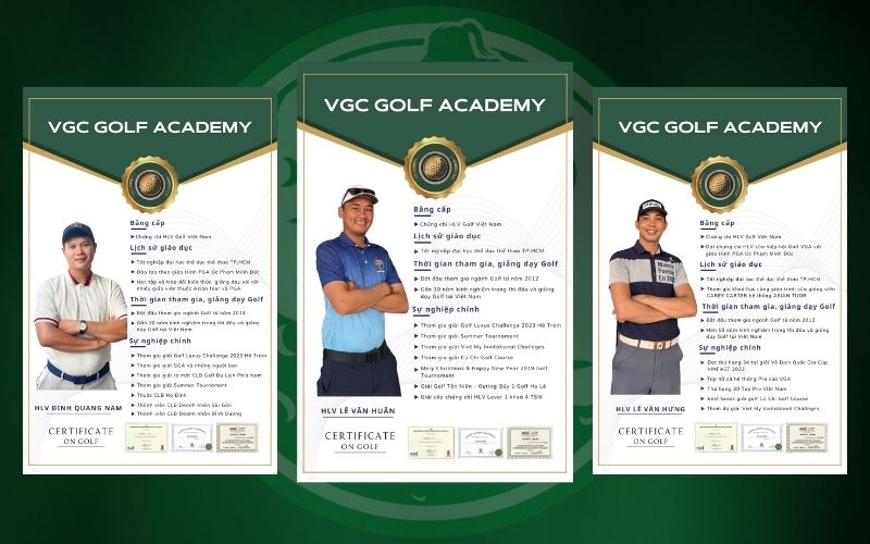 Thông tin các HLV golf chuyên nghiệp tại VGC Golf Academy